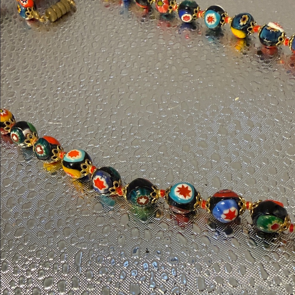 Vintage Venetian Marano Glass Colorful Beaded Necklace - Picture 5 of 13